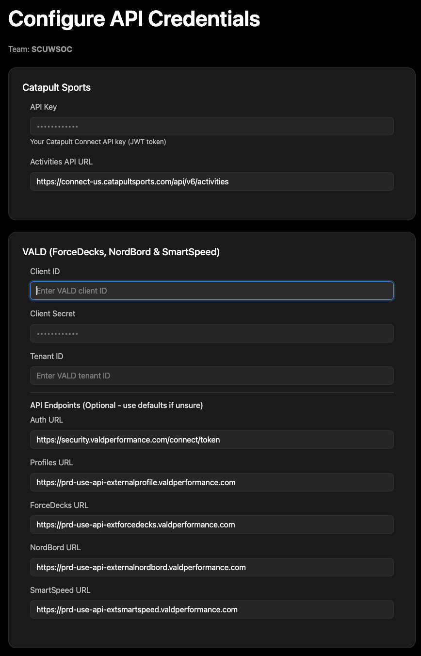 API Credentials